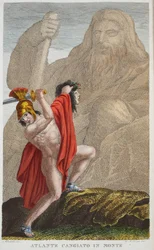 Atlas into a Mountain or Atlante Cangiato in Monte, Book IV, illustration from Ovid